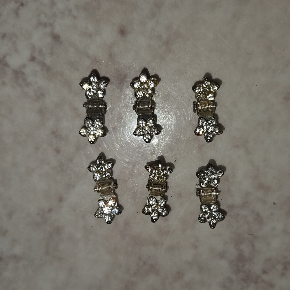 Mini Crystal Hair Accessories Sparkly Rhinestone Hair Claw Clips - Picture 5 of 5